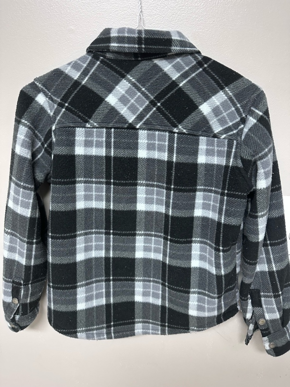 Eddie Bauer Black & Gray Plaid Sherpa-Lined Jean Jacket - Picture 2 of 4